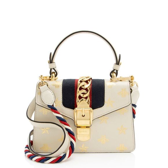 Gucci Calfskin Bee & Star Sylvie Mini Top Handle - Picture 1 of 16